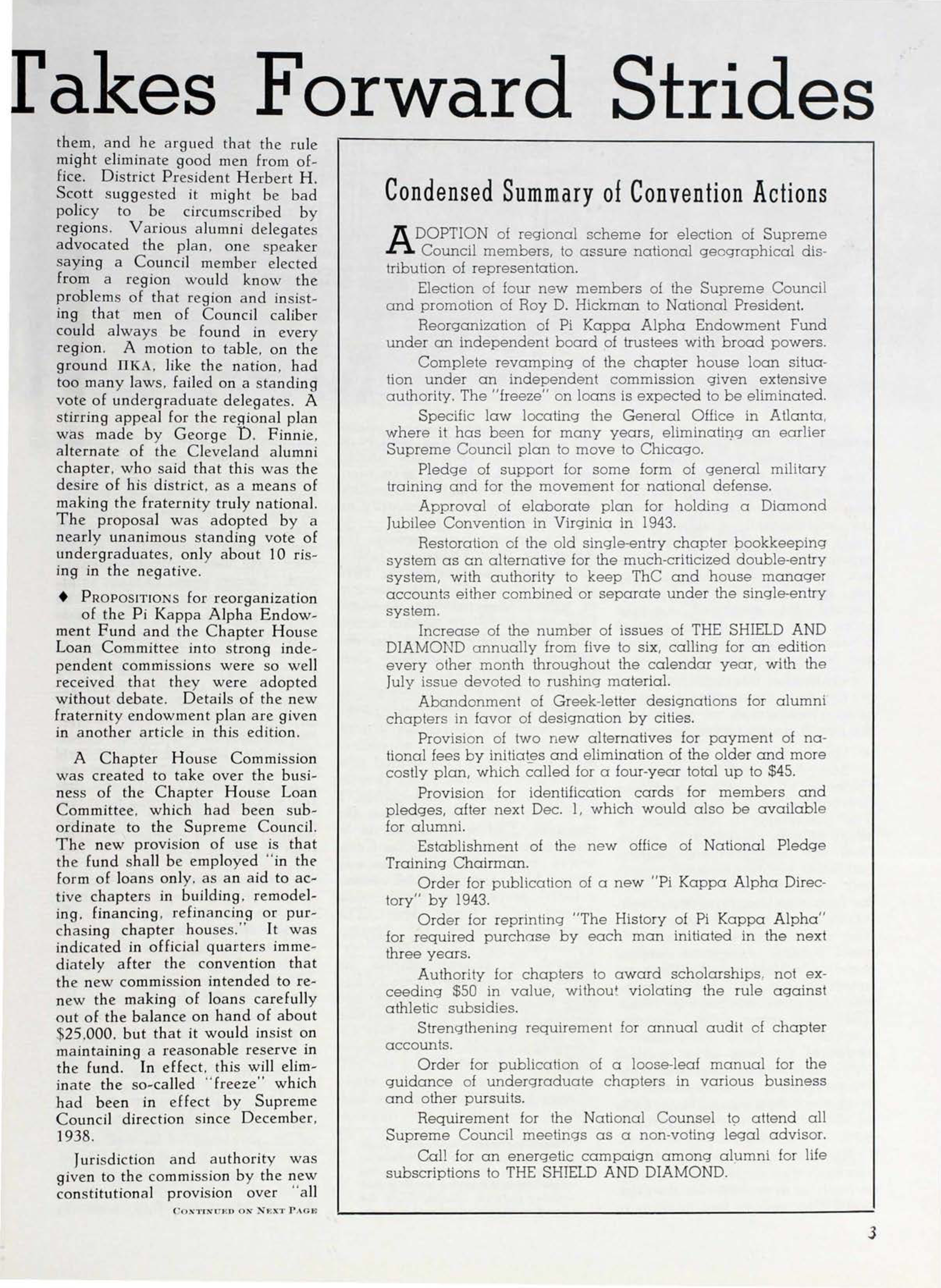 Condensed Summary Of Convention Actions